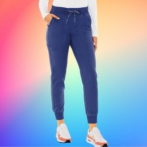 EUC - Med Couture TOUCH SCRUB JOGGERS in GALAXY BLUE - SMALL TALL